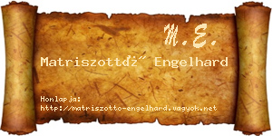 Matriszottó Engelhard névjegykártya